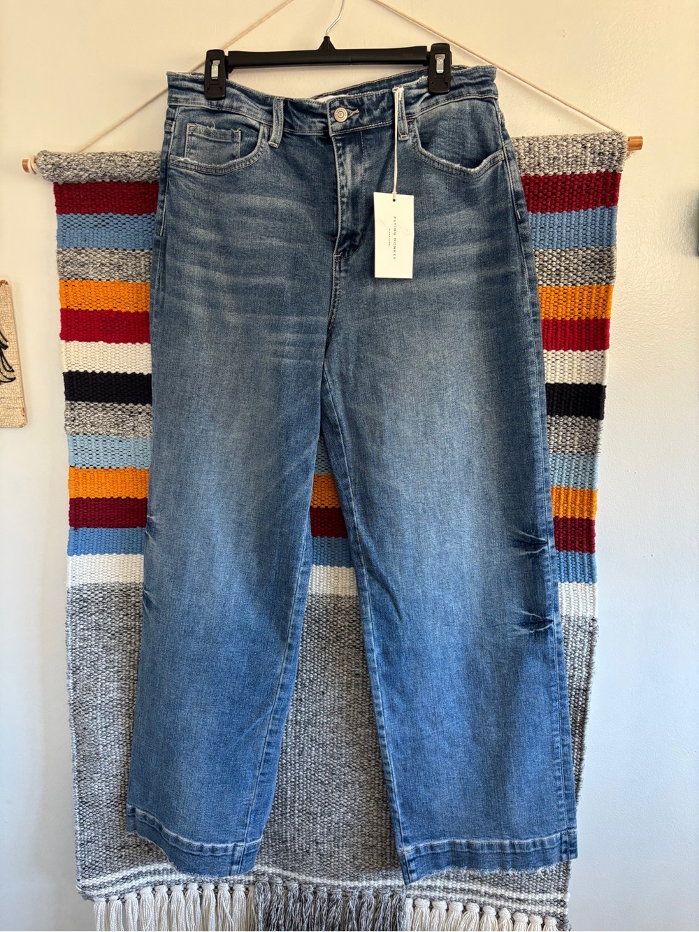 NWT Flying Monkey Straight Leg Jeans in Light Blue Wash